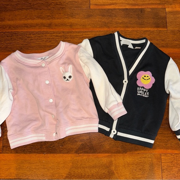 2 H & M Kids Pink and Black Cardigans Sz 3T - Picture 7 of 11